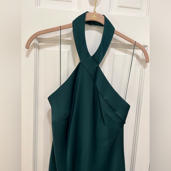 NWOT ✨Aidan Mattox Women's Green Sleeveless Halter-Neck Midi A-Line Dress Size 0 - Picture 7 of 8